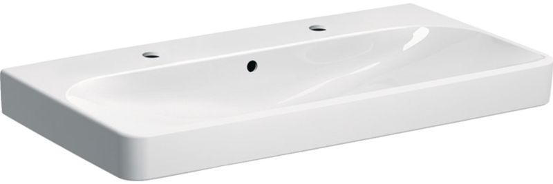 Umywalka ścienna Geberit Smyle Square 90x48 cm prostokątna biała z przelewem 2 otwory na baterię 1 szt.