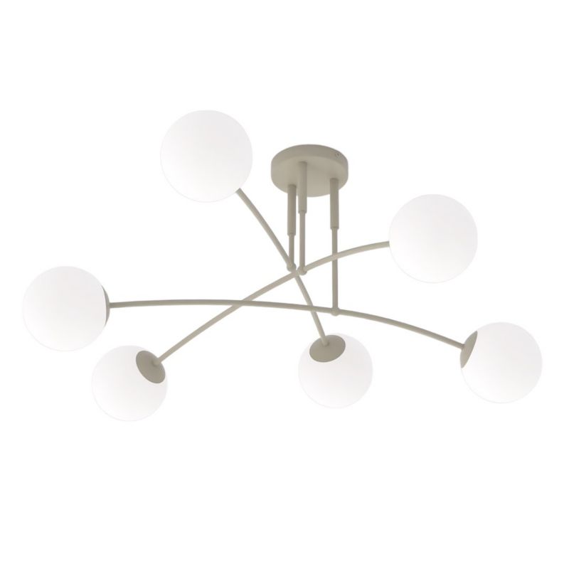 Lampa wisząca kule na łukach Emibig PREGOS beżowo-biała 6xE14x10W IP20 wym:40x70x60cm - 1 szt.