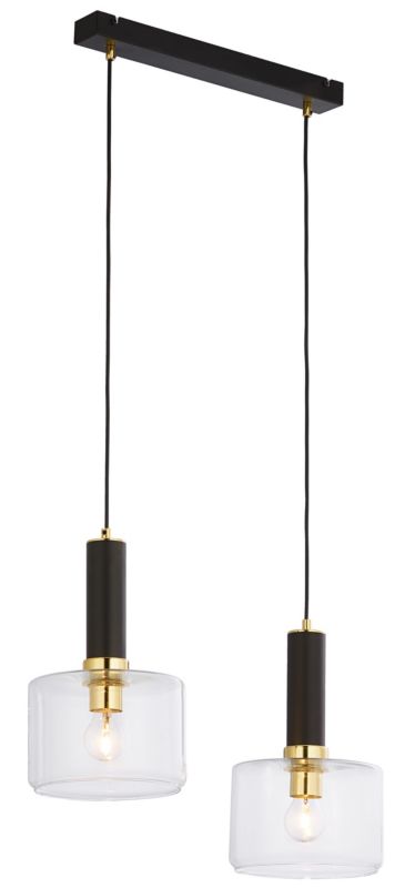 Lampa sufitowa Jupiter VANES czarno-przezroczysta-złota 2xE27x40W IP20 - 1 szt