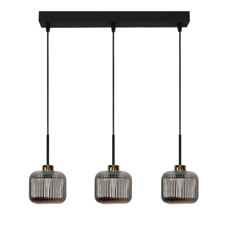 Lampa wisząca listwa EDYLIT 3xE27 grafitowe klosze industrialna loft nowoczesna KORN 14-974 1 szt.