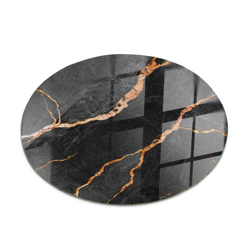 Blat Do Stołu ArtPrintCave fi80 cm Marmurowy wzór z żyłami Stół Jadalniany Kuchnia Nowoczesny Design 1 szt.