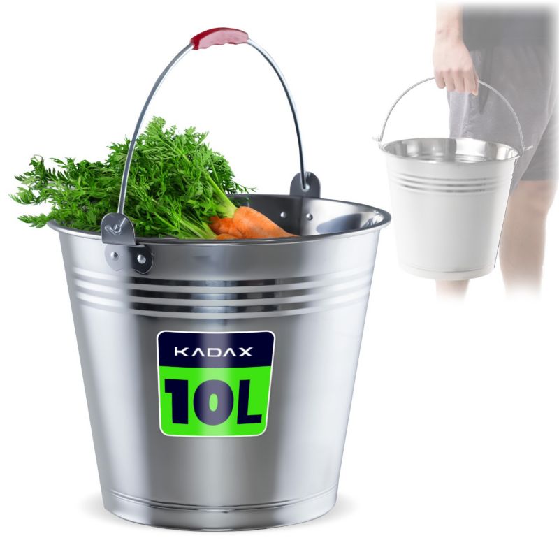 Wiadro KADAX Stalowe Przemysłowe Rączka 10L metal 1szt.