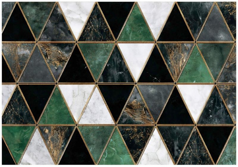 Fototapeta WALLARENA Do Sypialni Salonu Winylowa Abstrakcja Glamour Geometryczna Zielony 368x254 cm 16521W8 1 szt.