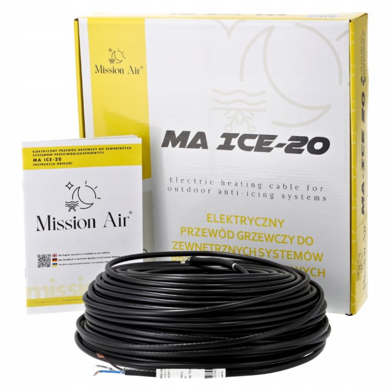 Przewód grzejny kable grzewczy przeciwoblodzeniowy Mission Air MA ICE-20W/M 80W 85M 1 szt