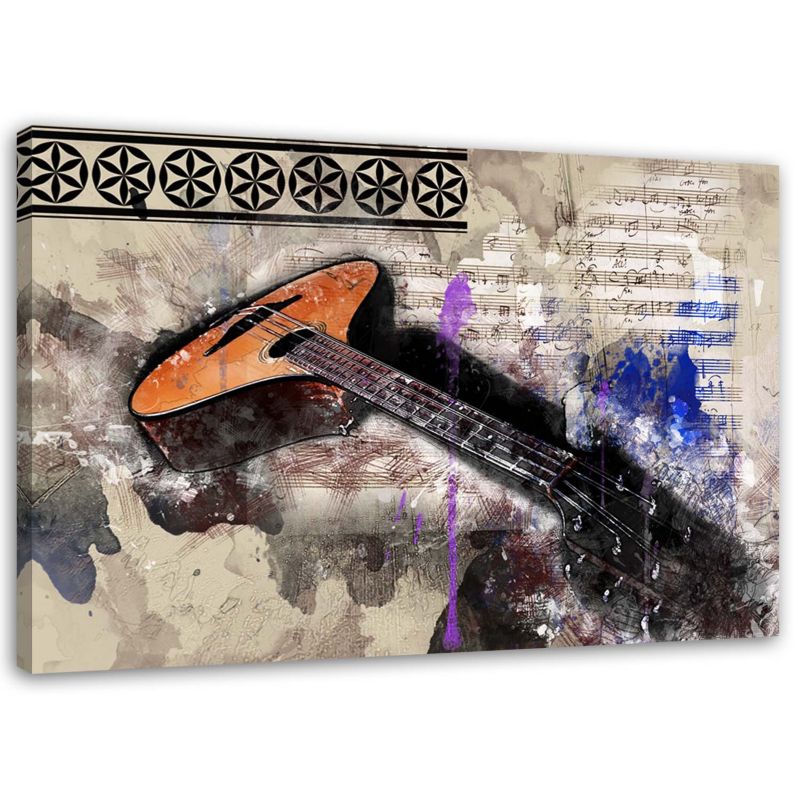 Obraz na płótnie Feeby Gitara abstrakcja retro 60x40cm 1szt