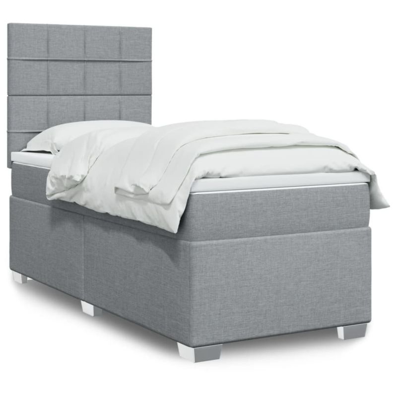 Łóżko kontynentalne WaszeMeble 100x200 cm jasnoszare WM-3290399 1 szt.