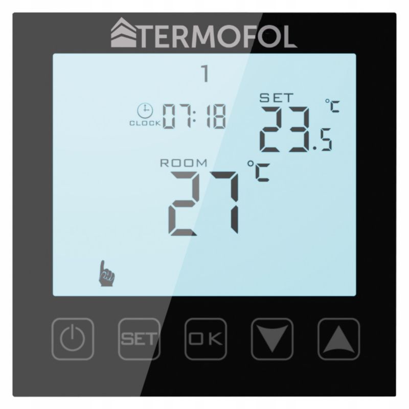 Termoregulator pokojowy TERMOFOL TF-H1 czarny programowalny