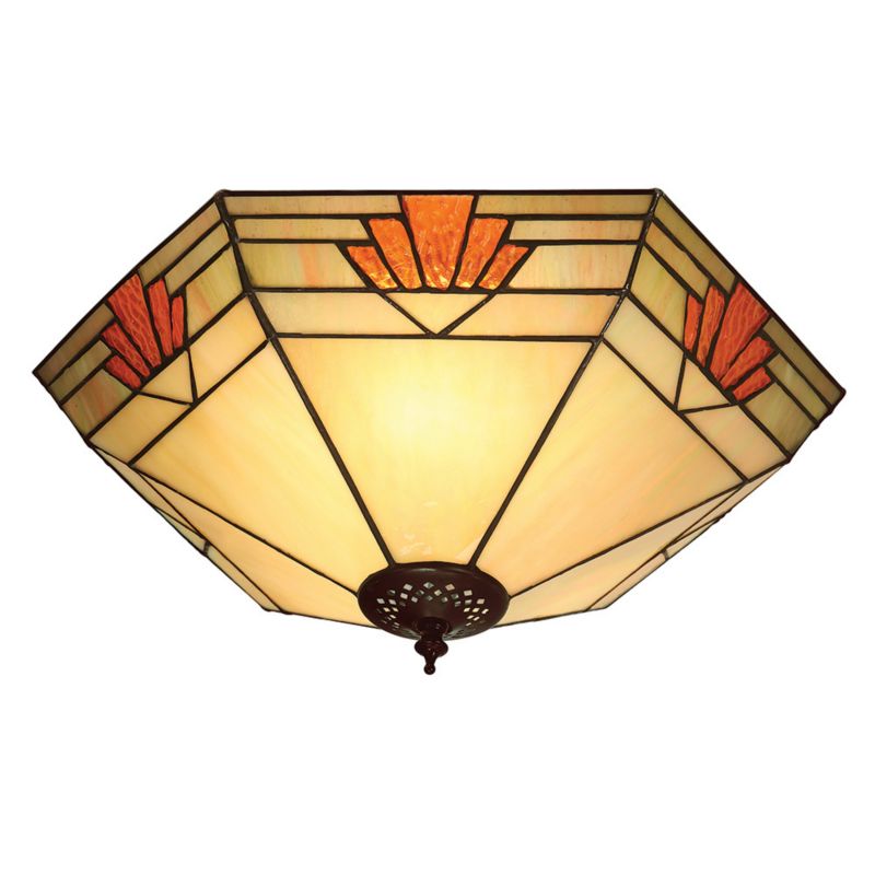 Plafon art deco Tiffany NEVADA niestandardowy 40 cm brązowy 2xE27x20W IP20 - 1 szt.