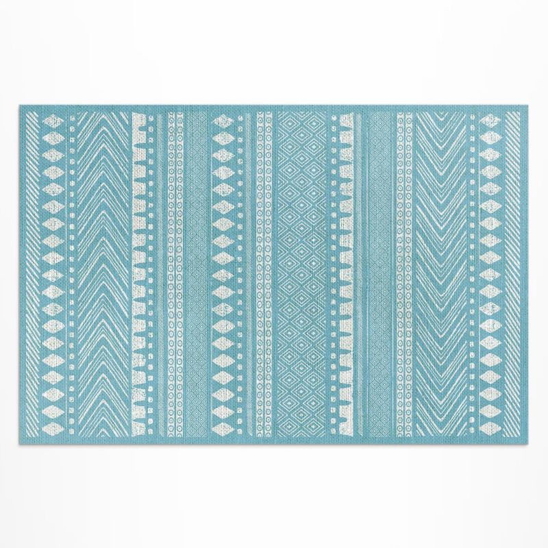 Zewnętrzny Dywan Winylowy Wallfluent 150x225 cm Wzór indiańska tekstura imitacja tkaniny 1 szt.