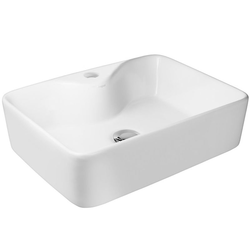 Umywalka nablatowa Hagser Alexa prostokątna biała 48x37 cm z otworem na baterię 1 szt.