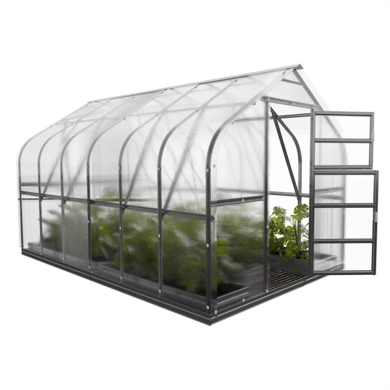 Szklarnia KLASIKA Standard 10 m2, 2,5 m x 4 m, 4 mm z powłoką z poliwęglanu (z 2 automatycznymi otwieranymi dachami) 1szt.