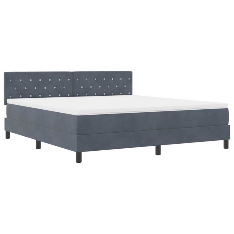 Łóżko z materacem WaszeMeble 180x200 cm Ciemnoszary aksamit z LED WM-3342603 1 szt.