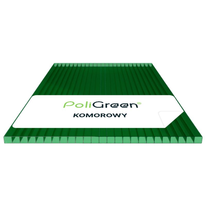Płyta poliwęglan komorowy PoliGreen Zielony multiwall 1200x700/6 mm - 0,84 m² - 1 szt