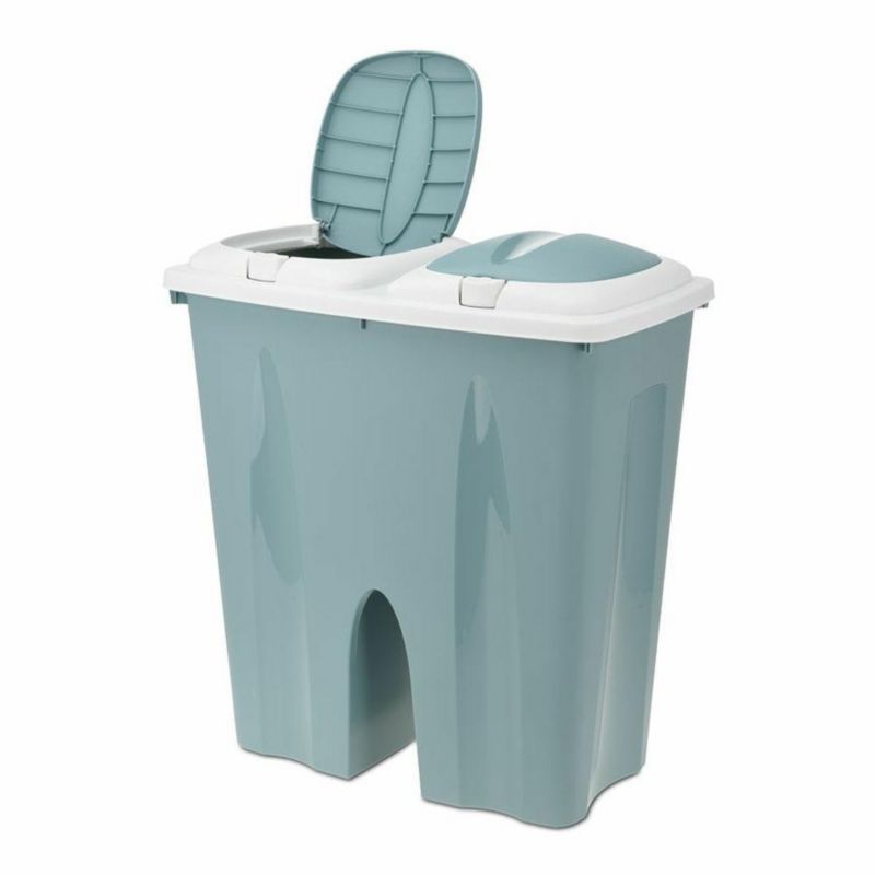 Kosz na śmieci dwukomorowy H&S Decoration 2x25L zielony 50x30x55 cm 1 szt.