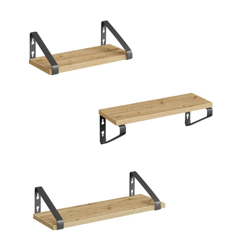 Półki ścienne Songmics zestw 3 szt dąb artisan 1szt