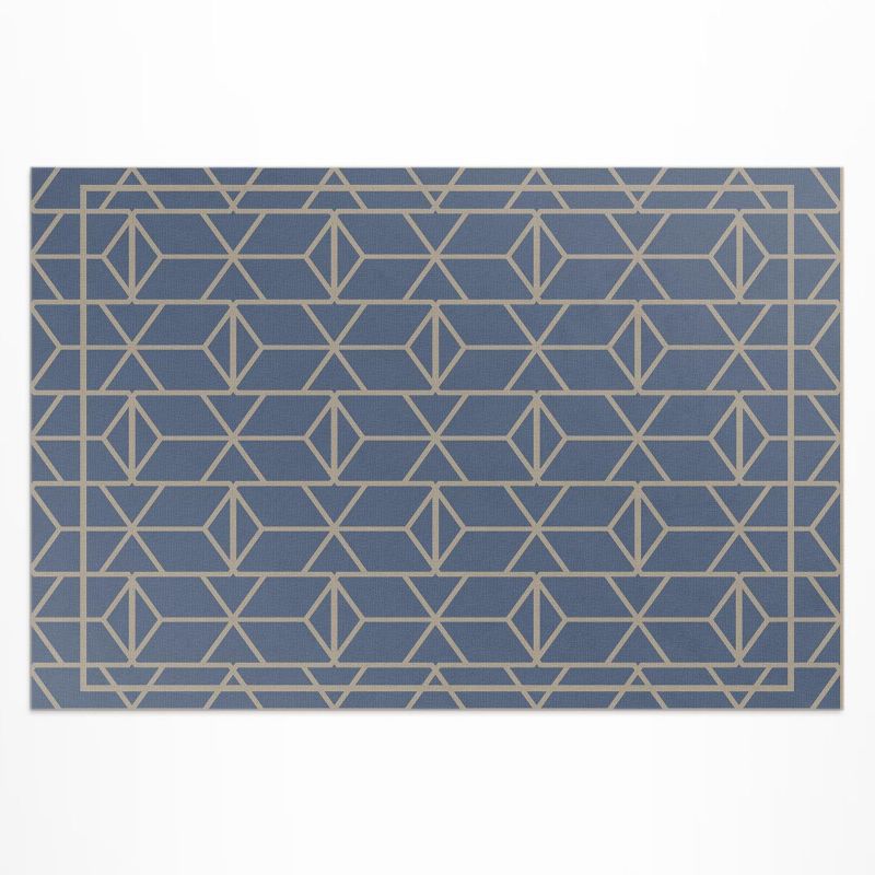 Winylowy Chodnik Zewnętrzny Wallfluent 120x180 cm Wzór retro regularne ozdobne linie 1 szt.
