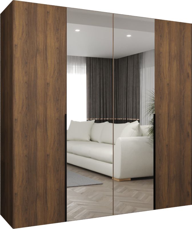 Szafa uchylna otwierana ALICANTE 2 200 wys 202 cm Orzech Warmia + Czarny 1 szt