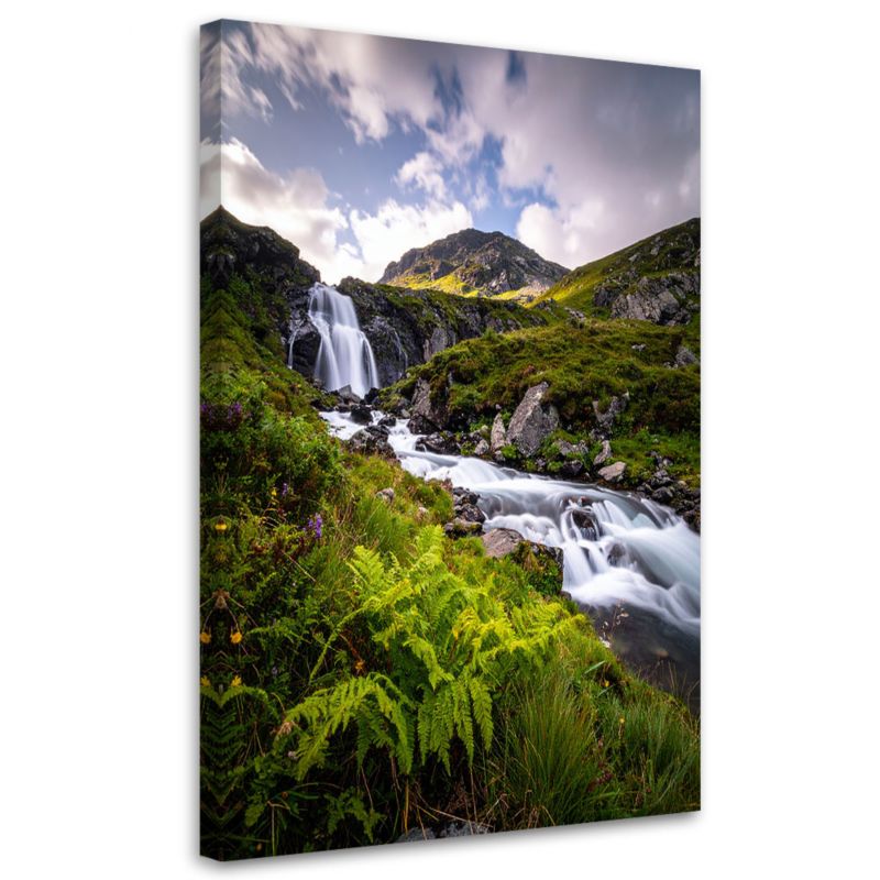Obraz do salonu sypialni biura Feeby Wodospad góry pejzaż natura 40x60cm 1szt