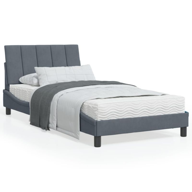 Łóżko tapicerowane WaszeMeble 100x200 cm ciemnoszare WM-3208581 1 szt.