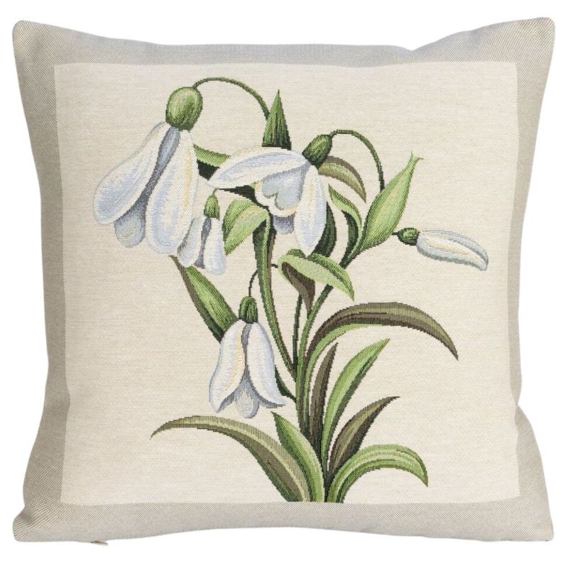 Poszewka gobelinowa 1300/NA1 Eurofirany na poduszkę 45x45 cm przebiśniegi dekoracyjna 1 szt.