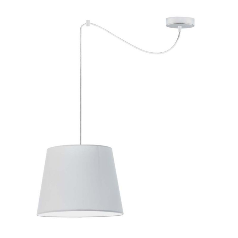 Lampa sufitowa Volta Light Factory żyrandol lampa wisząca z abażurem stożek Chrom/Jasny szary KOKO 1szt.