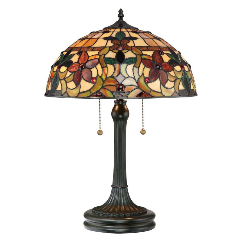 Lampa stołowa Quoizel Kami multikolor witrażowa 2 x E27 x 60W IP20 wym: 58.4 x 40.6 x 40.6 cm szkło witrażowe - 1 szt.