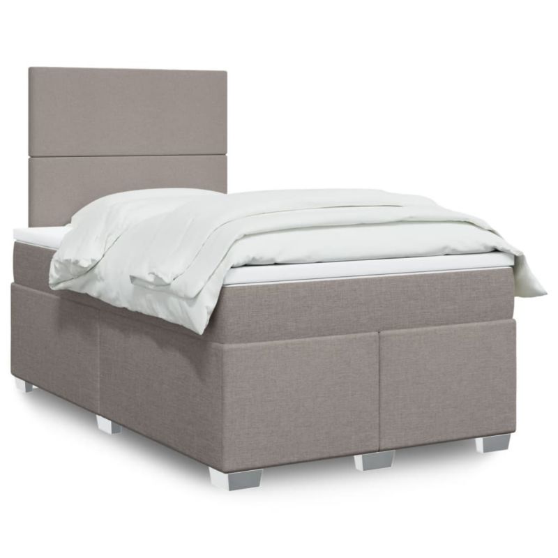 Łóżko z materacem WaszeMeble 120x200 cm Taupe tkanina z LED WM-3292724 1 szt.
