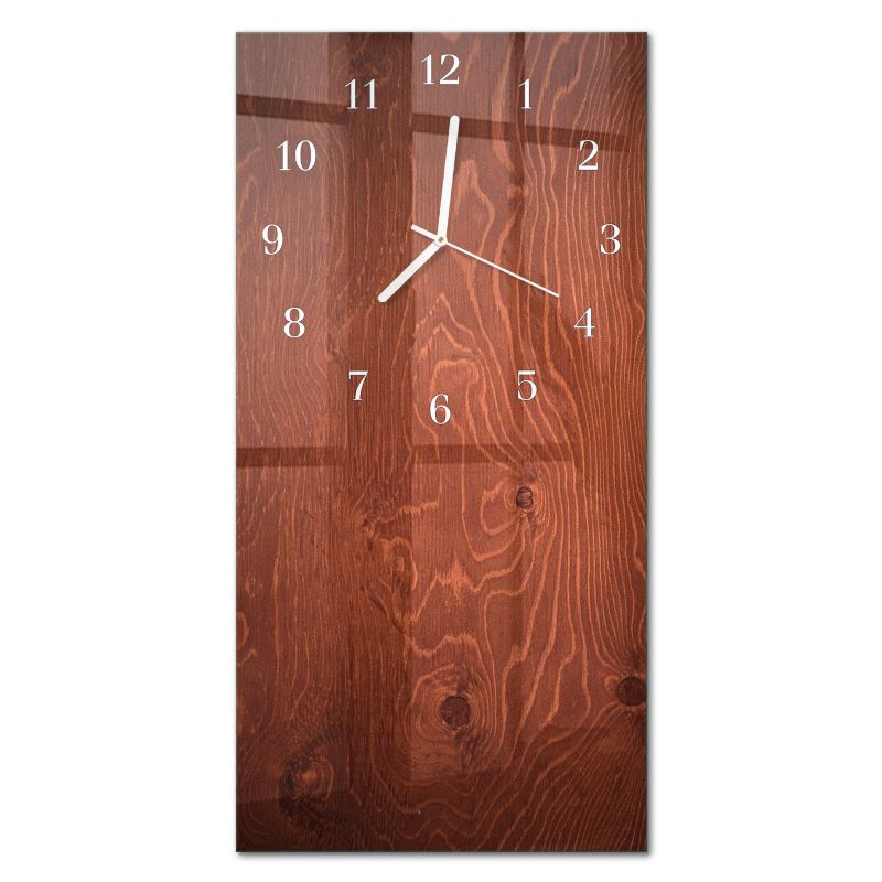 Designerski Zegar Ścienny Tulup 30x60 cm z Białymi Wskazówkami Panele Drewniane 1 szt.