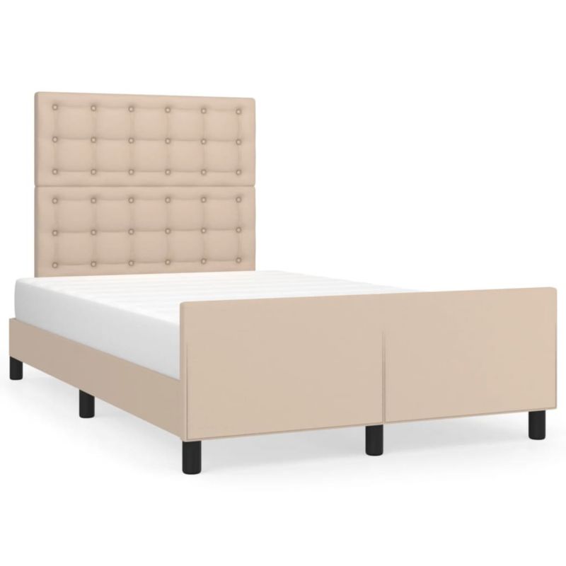 Rama łóżka z zagłówkiem cappuccino sztuczna skóra WaszeMeble 120x200 WM-3125566 1 szt.