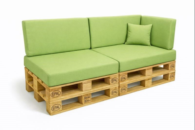 Zestaw 6 poduszke na paletę, Setgarden, 120x50x40 cm, Limonka dwustronne poduszki ogrdowe na meble z palet z zamkiem, 1szt
