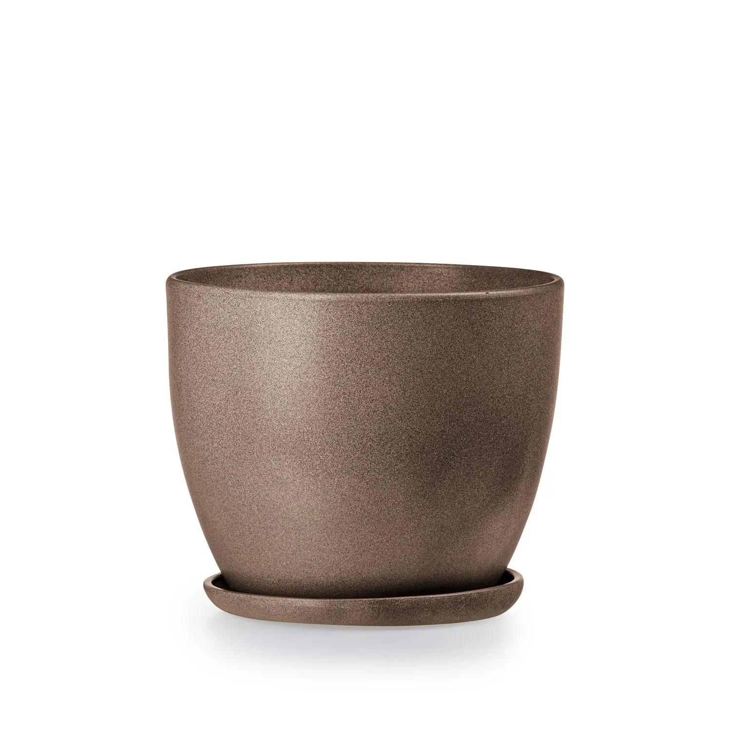 Doniczka z podstawką brąz - 18 cm