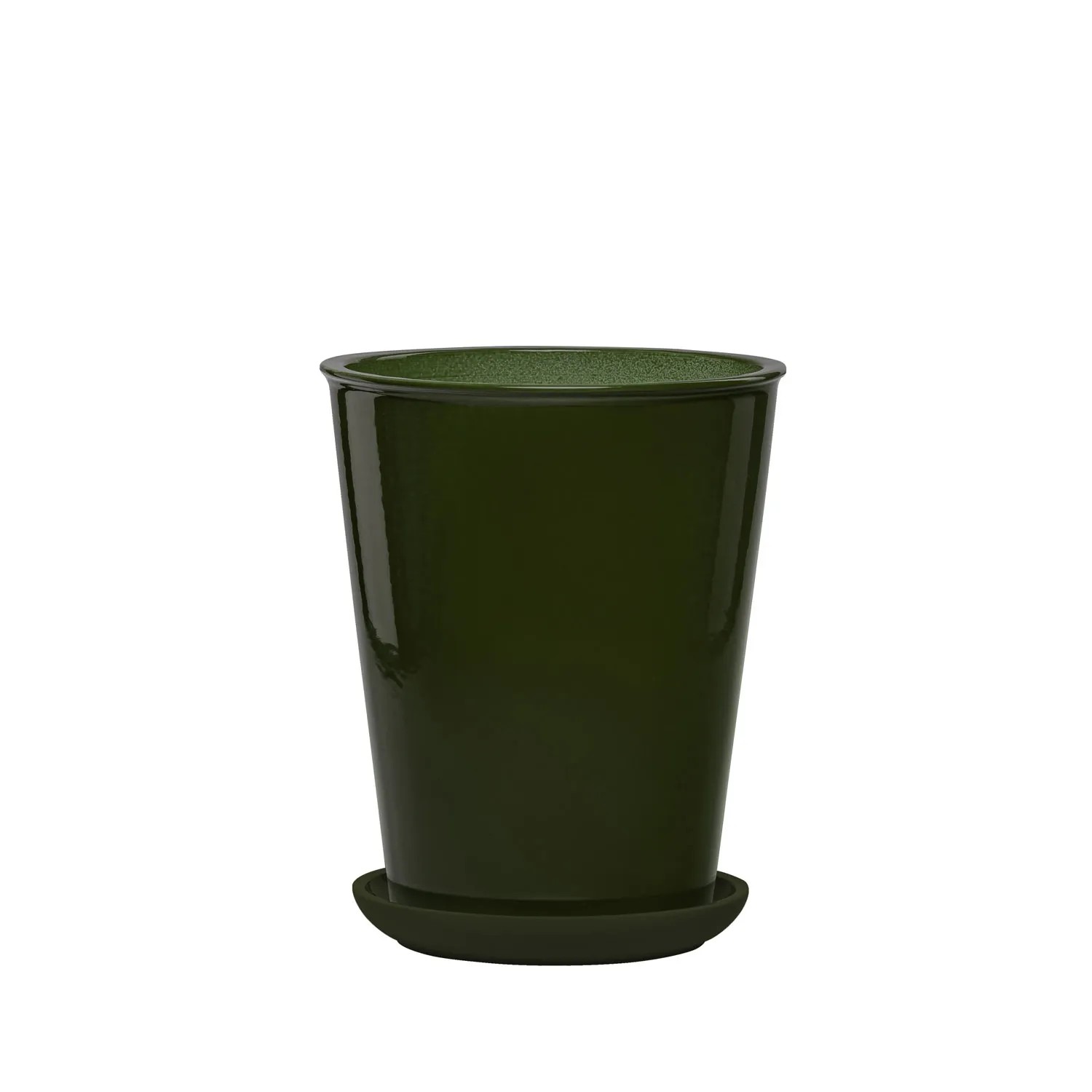 Donica z podstawką Palma butelkowa zieleń - 25 cm