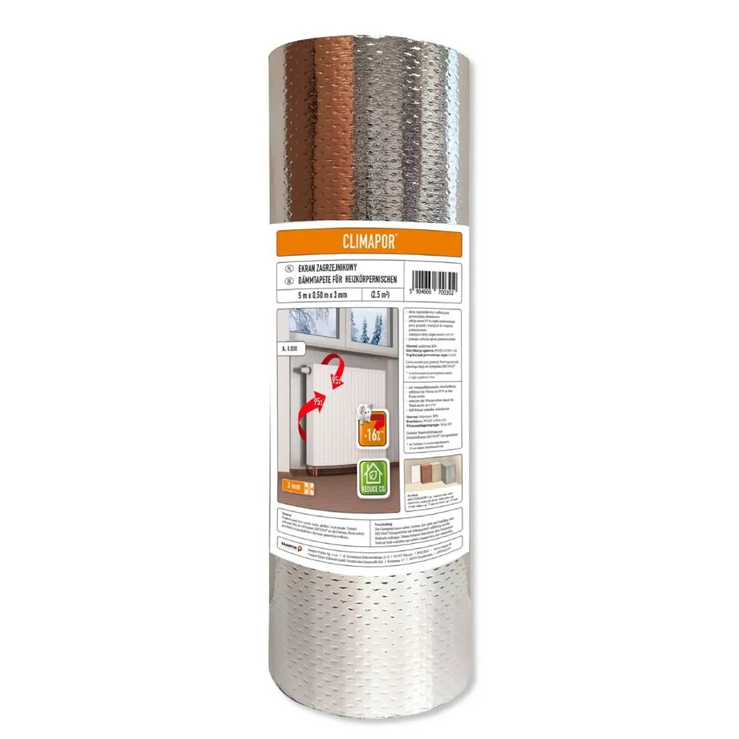Climapor Ekran zagrzejnikowy 3 mm rolka 5x0,5 m