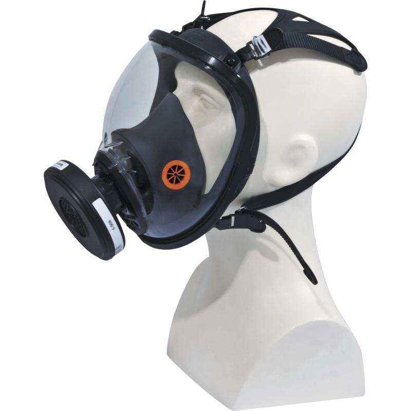 Maska oddechowa Delta Plus Strap Galaxy M9300, klasa 3, z zaworem, czarno-pomarańczowy