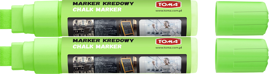 2x Marker kredowy Toma TO-290, ścięta, 8x15mm, zielony