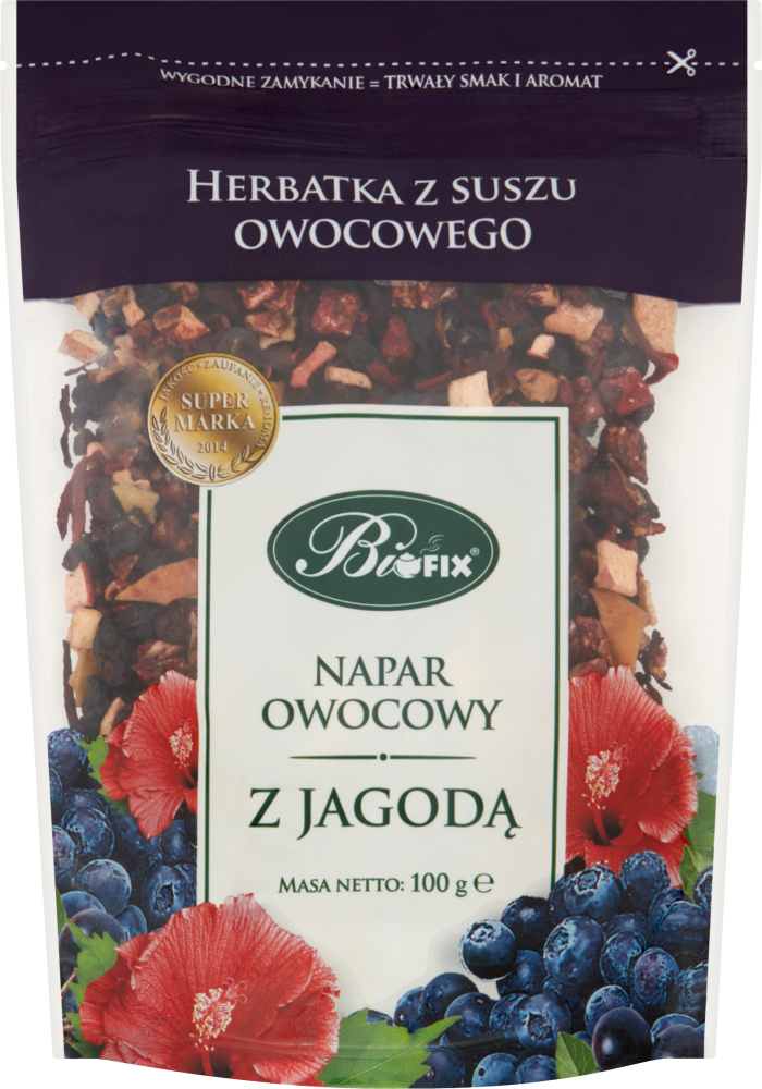 Herbata owocowa z suszu BiFix, owoce jagody, 100g
