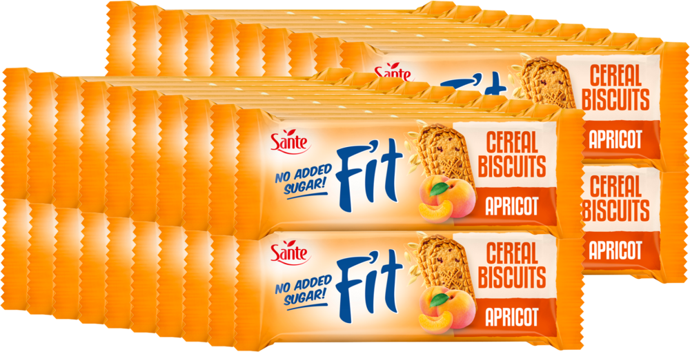 40x Ciasteczka zbożowe Sante Fit, z morelą, bez cukru, 50g