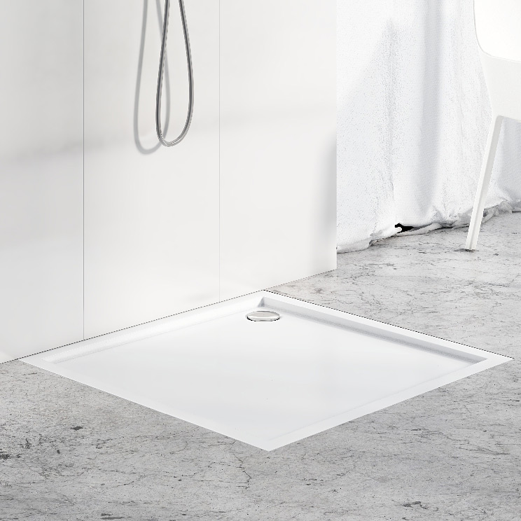 Schedline Estima brodzik kwadratowy 90x90 cm kompozyt Stonicryl biały 3SP.E2K-9090