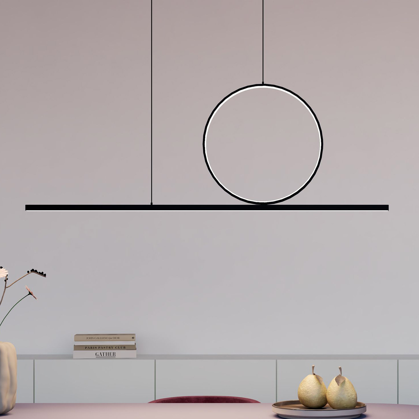 Nowodvorski Lighting Lineo lampa wisząca 2x39 W biała-czarna 11879