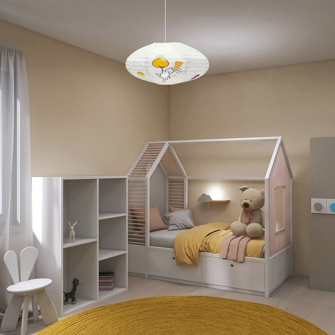 Rabalux Hopply lampa podsufitowa 1x40 W biała-multikolor 71408