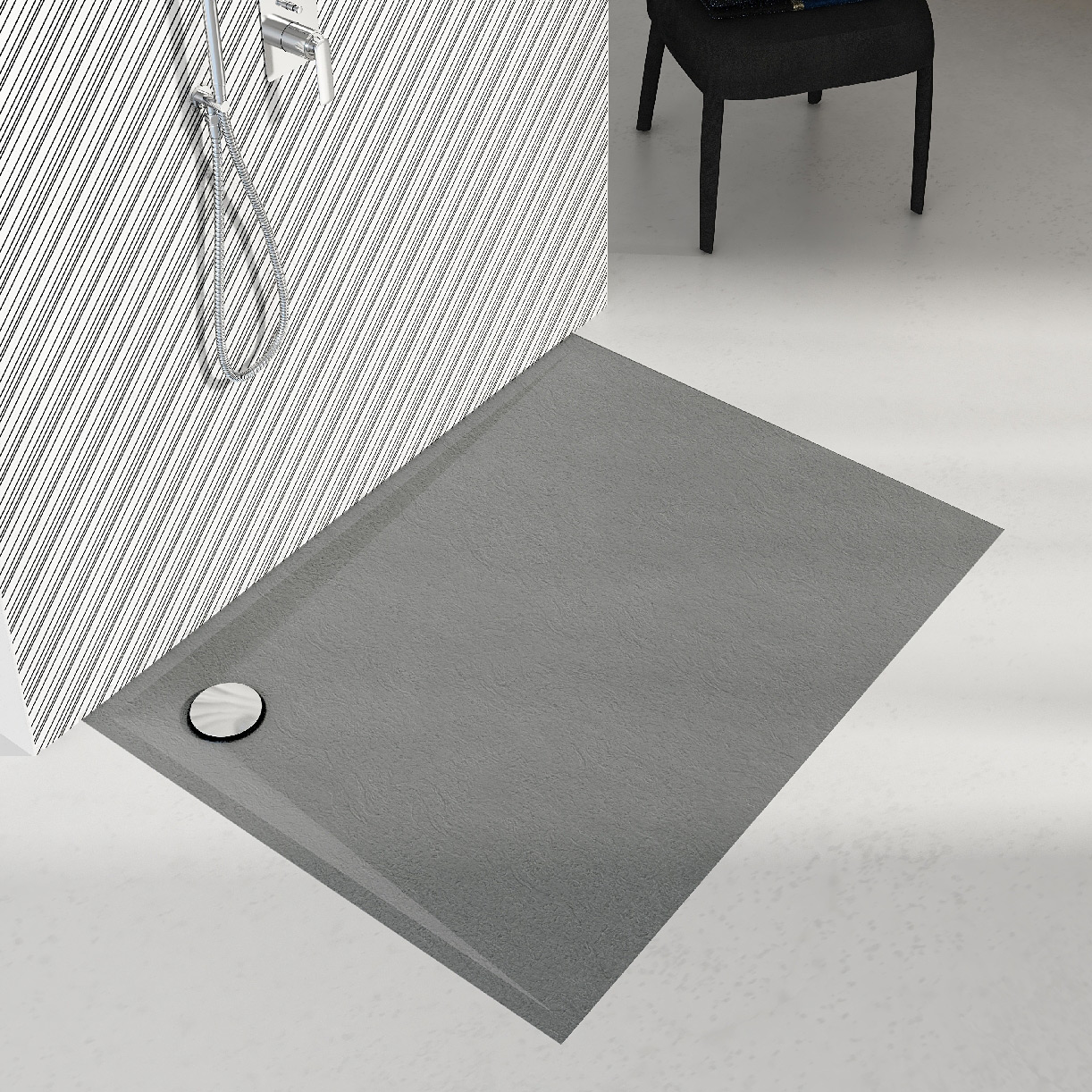Schedline Libra Anthracite Stone brodzik prostokątny 90x70 cm antracyt 3SP.L1P-7090/A/ST