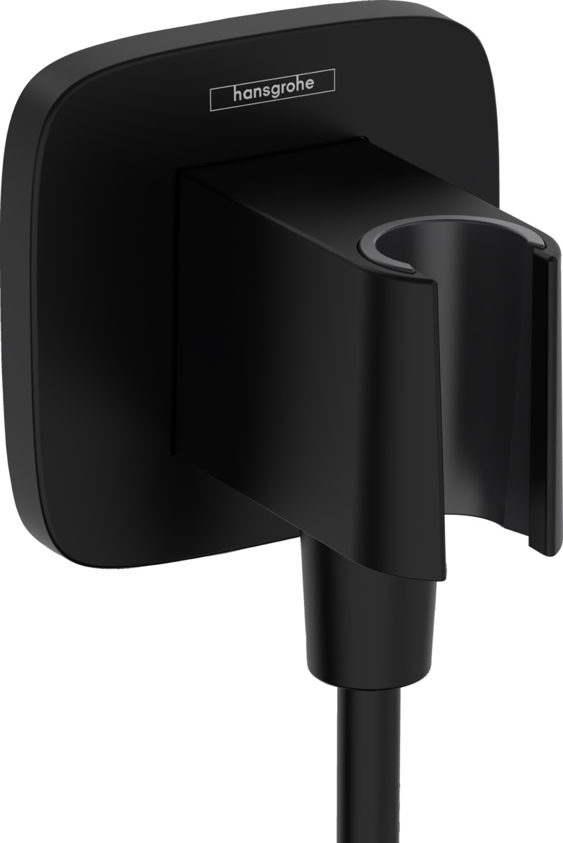 Hansgrohe FixFit Q przyłącze kątowe z uchwytem prysznicowym czarny mat 26887670 - Wysyłka w 24h