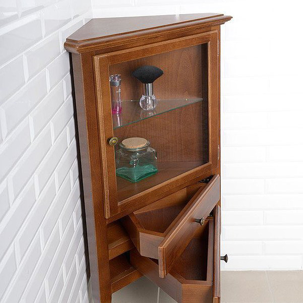 Sapho Retro szafka 61,5 cm narożna prawa stojąca drewno bukowe brąz 1715