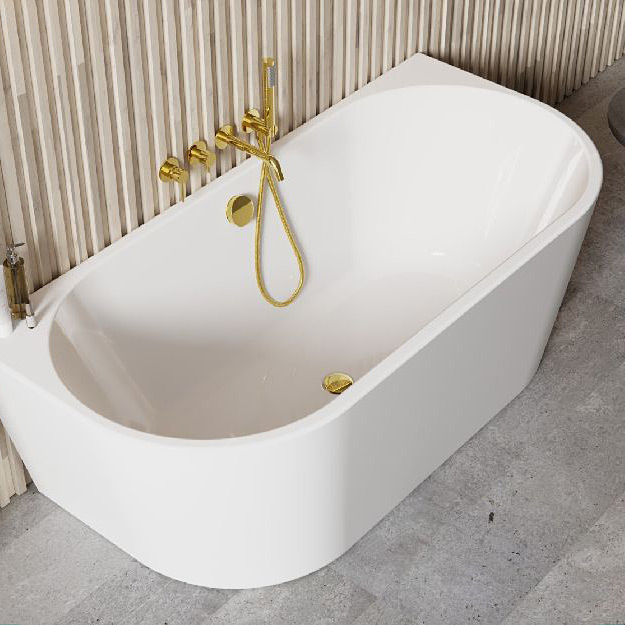 Besco Vica New wanna przyścienna 159,6x80 cm owalna biała #WAS-160VNN