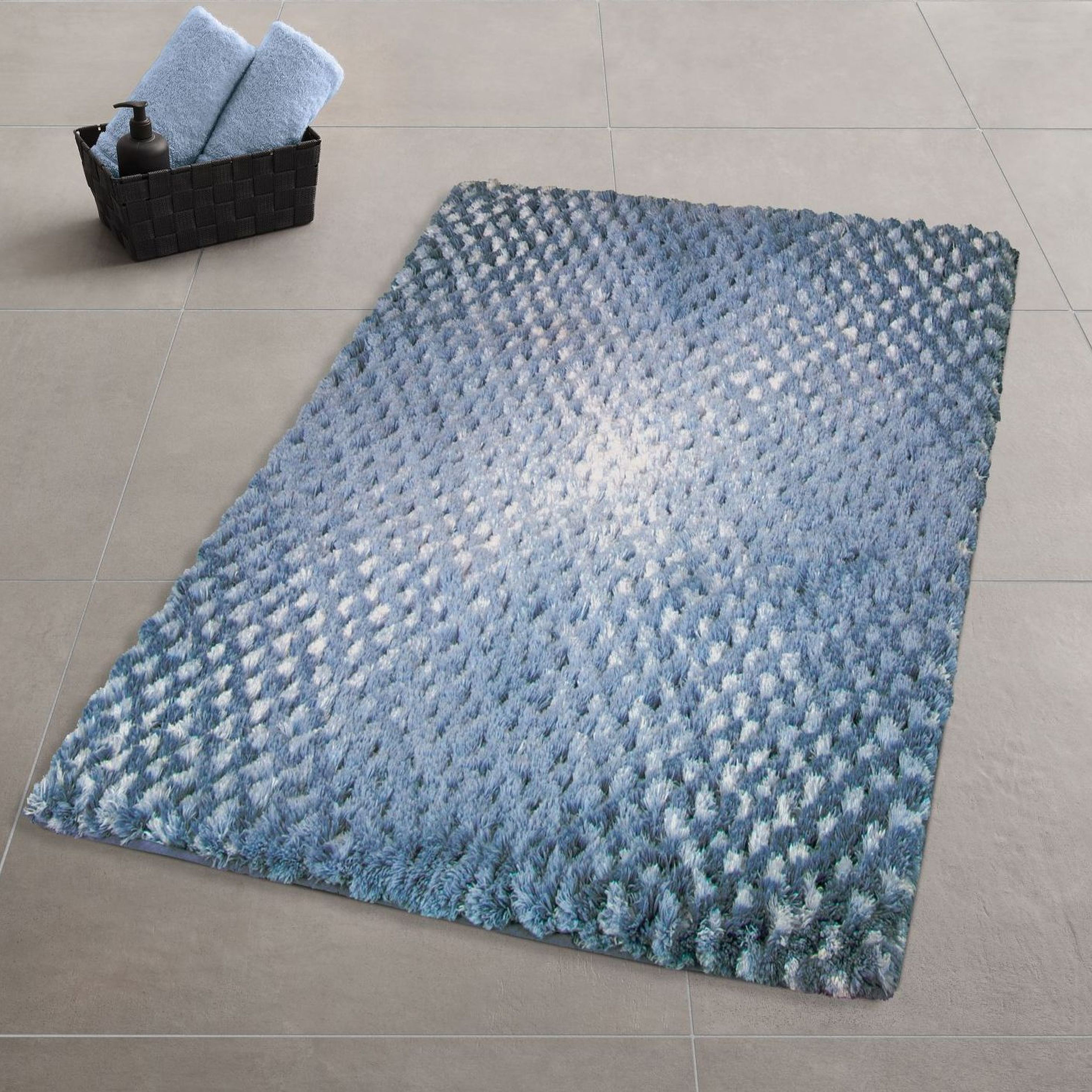 Kleine Wolke Cory dywanik łazienkowy 100x60 cm prostokątny niebieski Navy 9121750360
