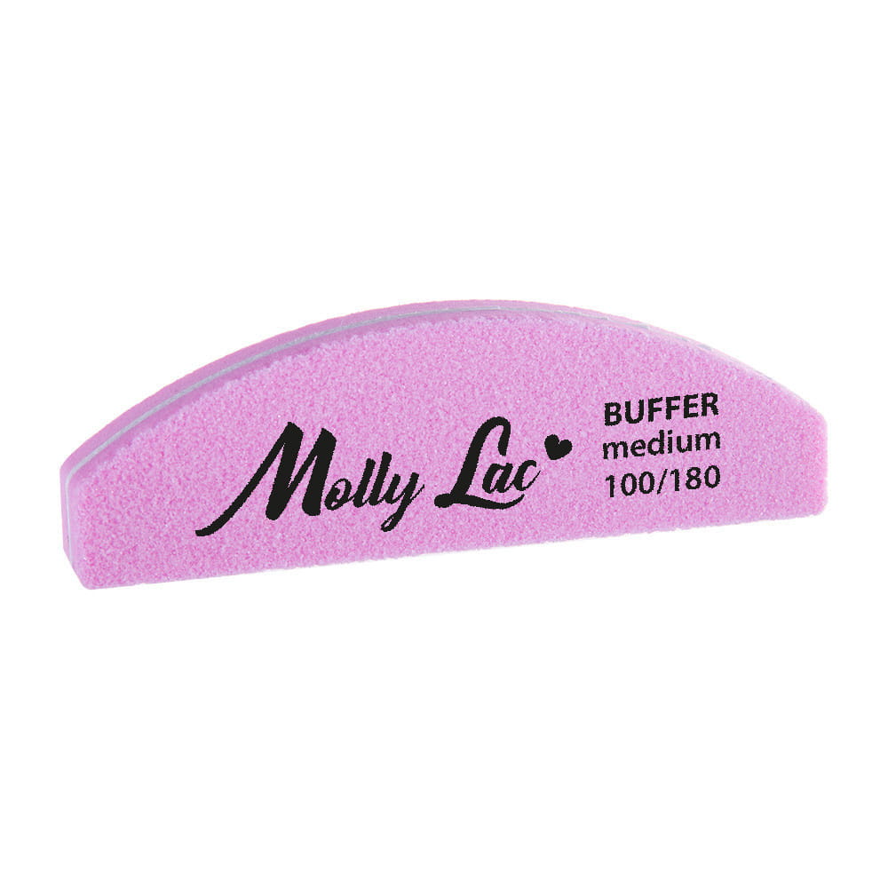 Polerka dwustronna Buffer mini półksiężyc łódka Medium 100/180 MollyLac 5 szt
