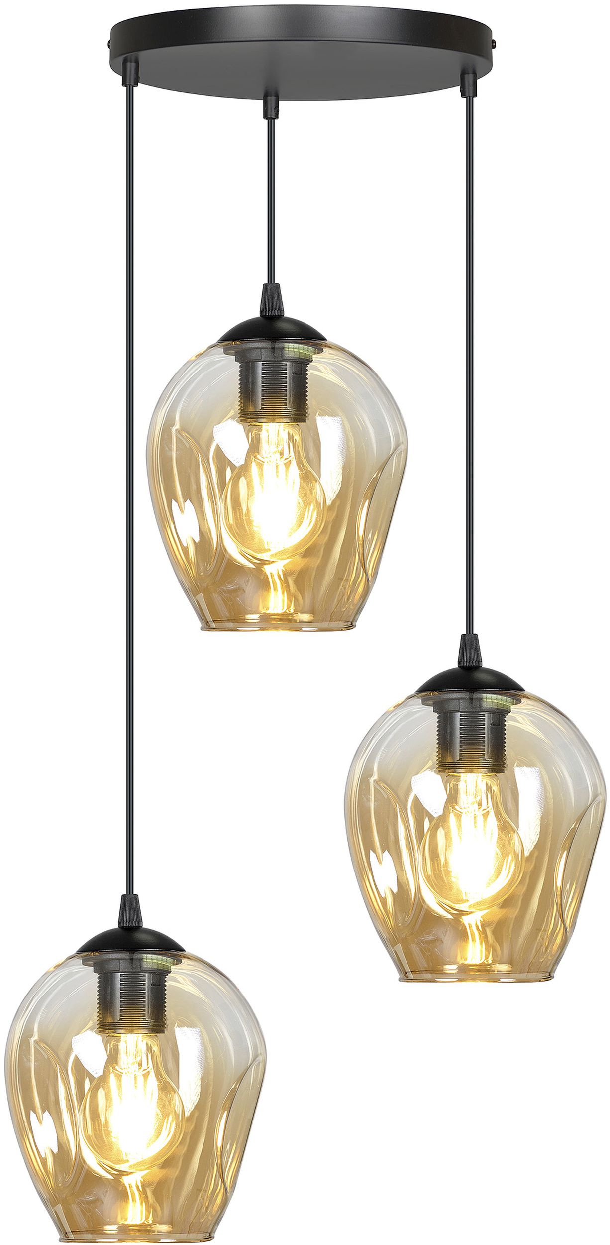 Darmowa Dostawa - Lampa wisząca 3x15 W czarna-bursztynowa Emibig Istar 6813PREM