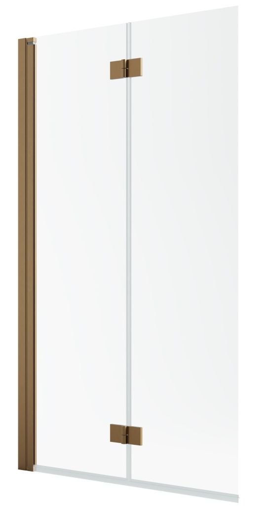 Darmowa Dostawa - Parawan nawannowy 100 cm 2-częściowy miedź szczotkowany/szkło przezroczyste Radaway Nes Brushed Copper PND I 100101009301R