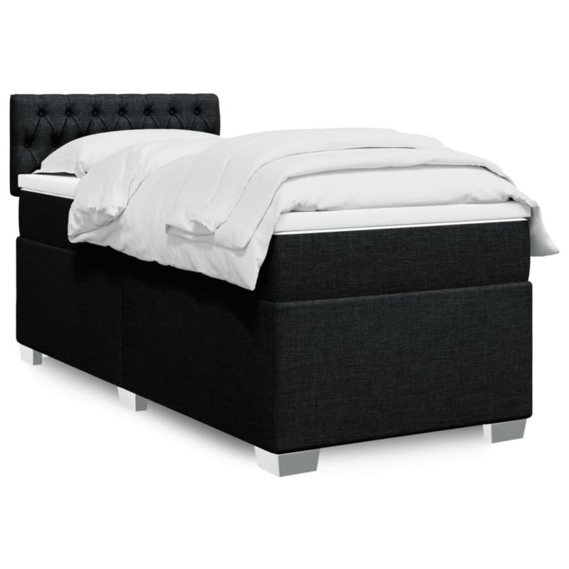 Łóżko z materacem WaszeMeble 90x200 cm Czarny tkanina WM-3285780 1 szt.