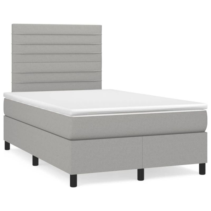 Łóżko kontynentalne WaszeMeble 120x190 cm jasnoszare WM-3269888 1 szt.
